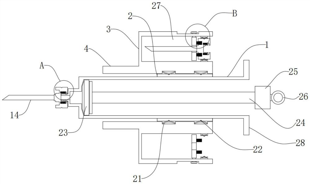 Pig farm vaccine injection syringe with needle head capable of being automatically withdrawn and replaced