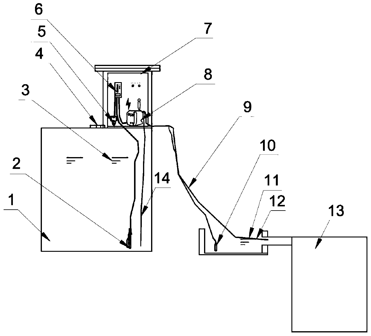 Automatic treatment device for tunnel sewage