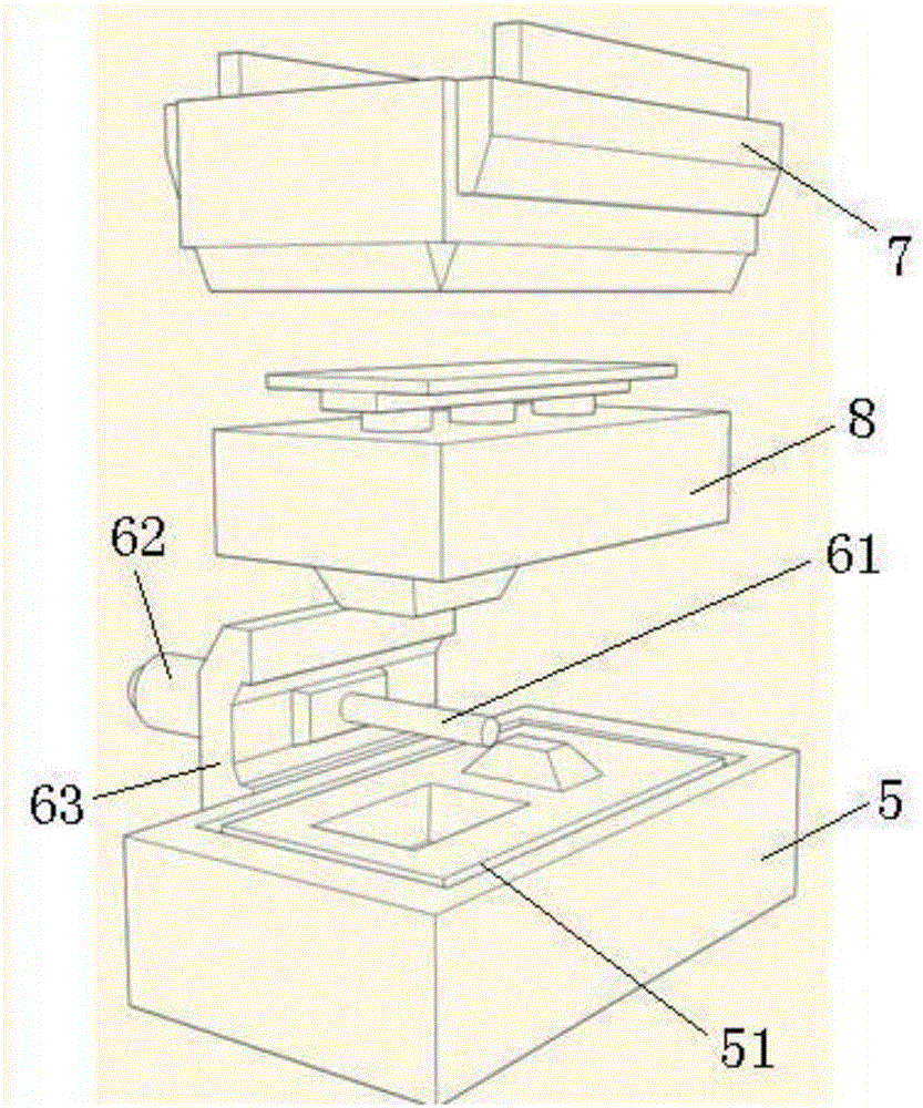 Continuous production device and method for locating boxes