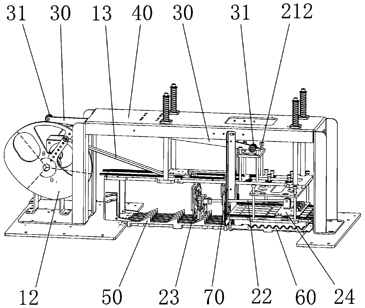 Cutting and stringing integrated novel stringing machine and work method thereof