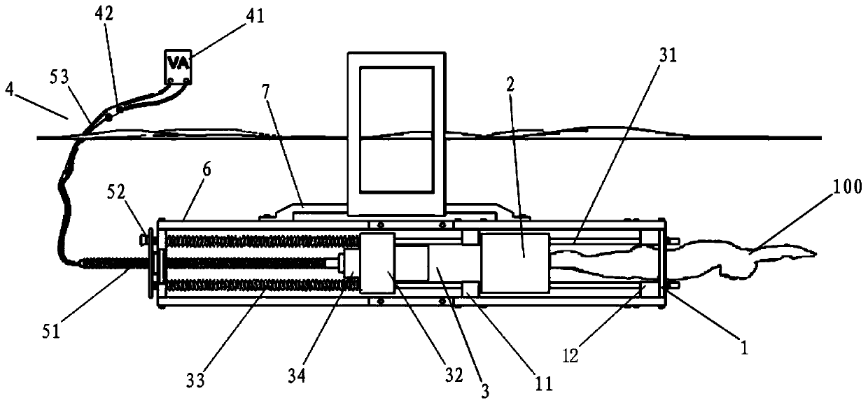 Launch control device and control method for sliding test in small water tank