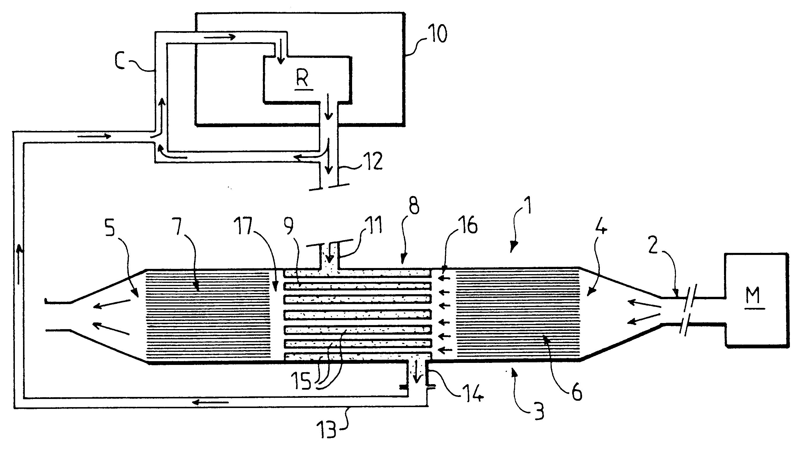 Controlled temperature catalytic converter, in particular for a motor vehicle