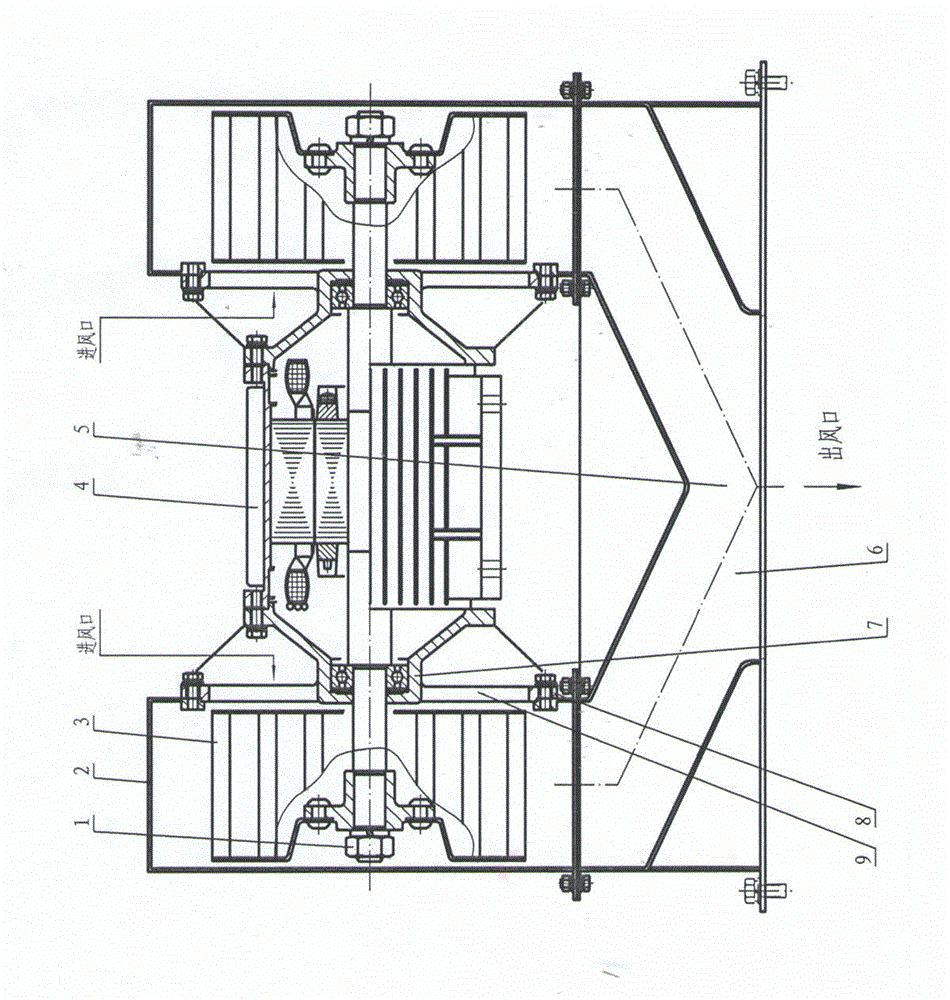 Integrated parallel heat dissipation device with single air outlet