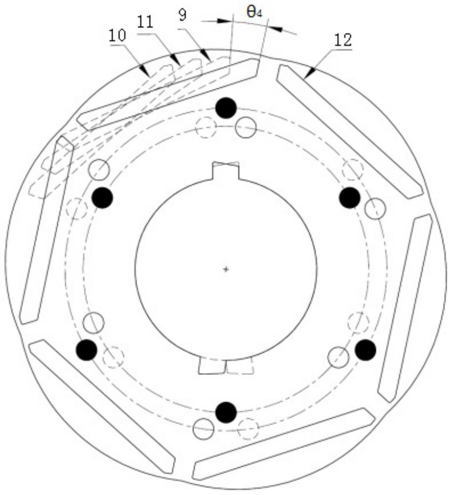 Manufacturing method and structure of segmented skewed pole permanent magnet motor rotor