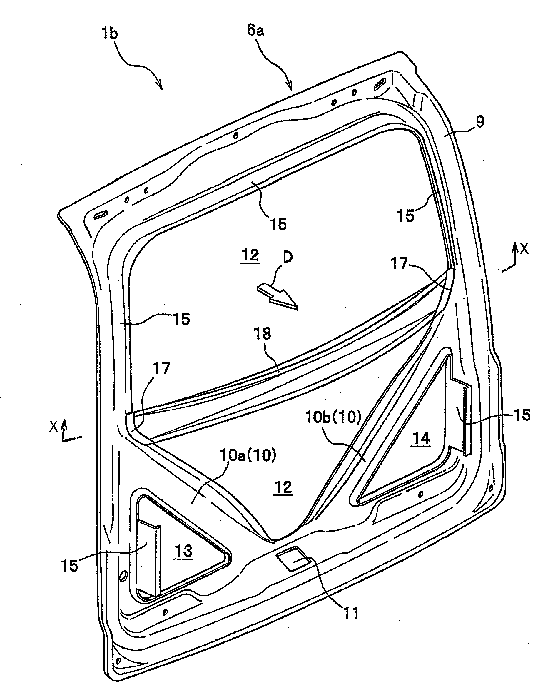 Hatchback door structure for vehicles