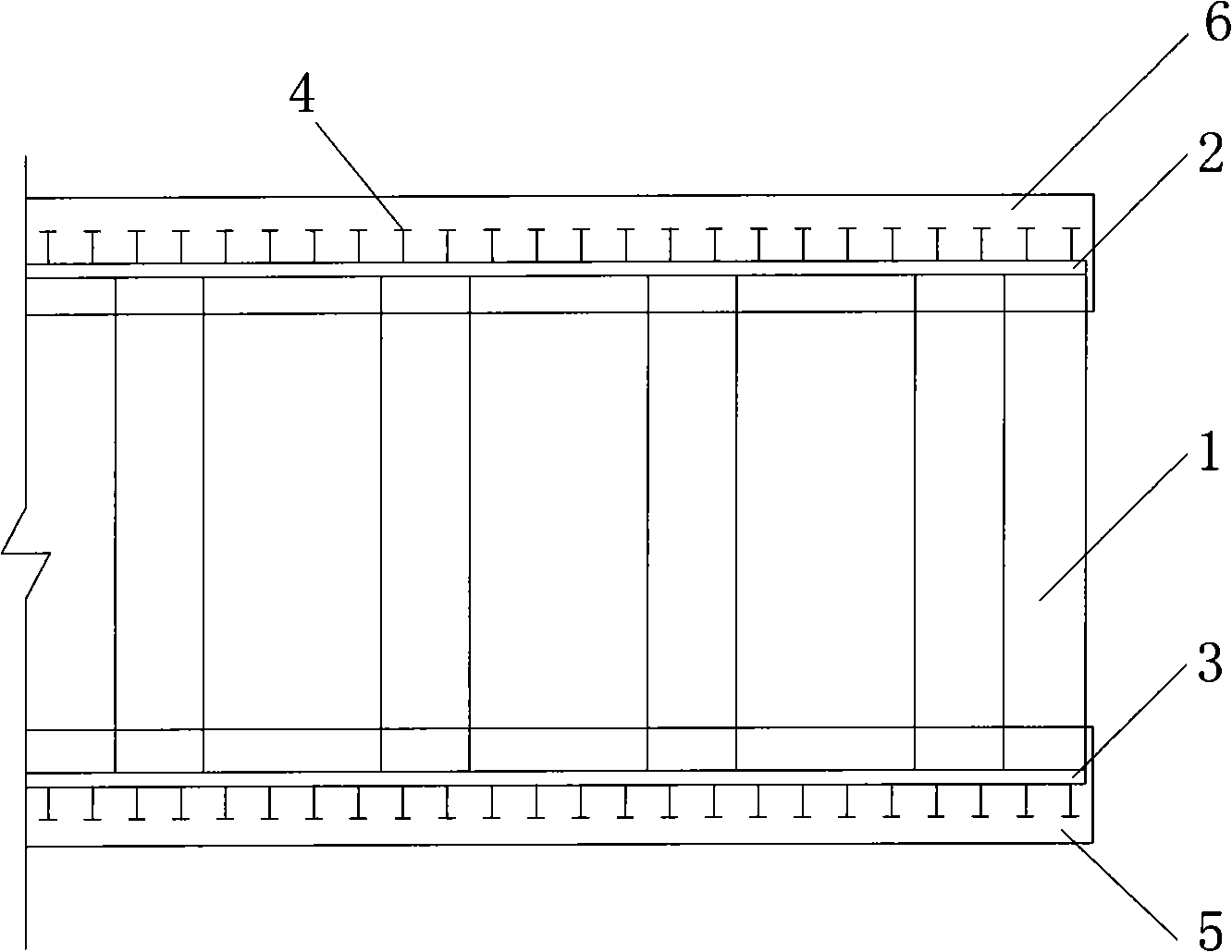 Corrugated steel ventral shield preflex composite beam and construction method thereof