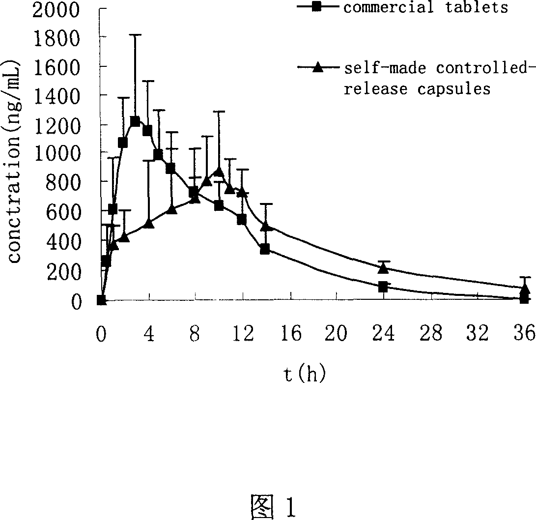 Pharmaceutical composition with sustained release function and its preparing process