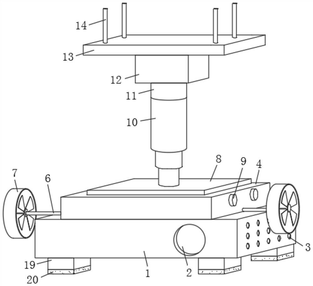 Projection equipment adjusting device for exhibition