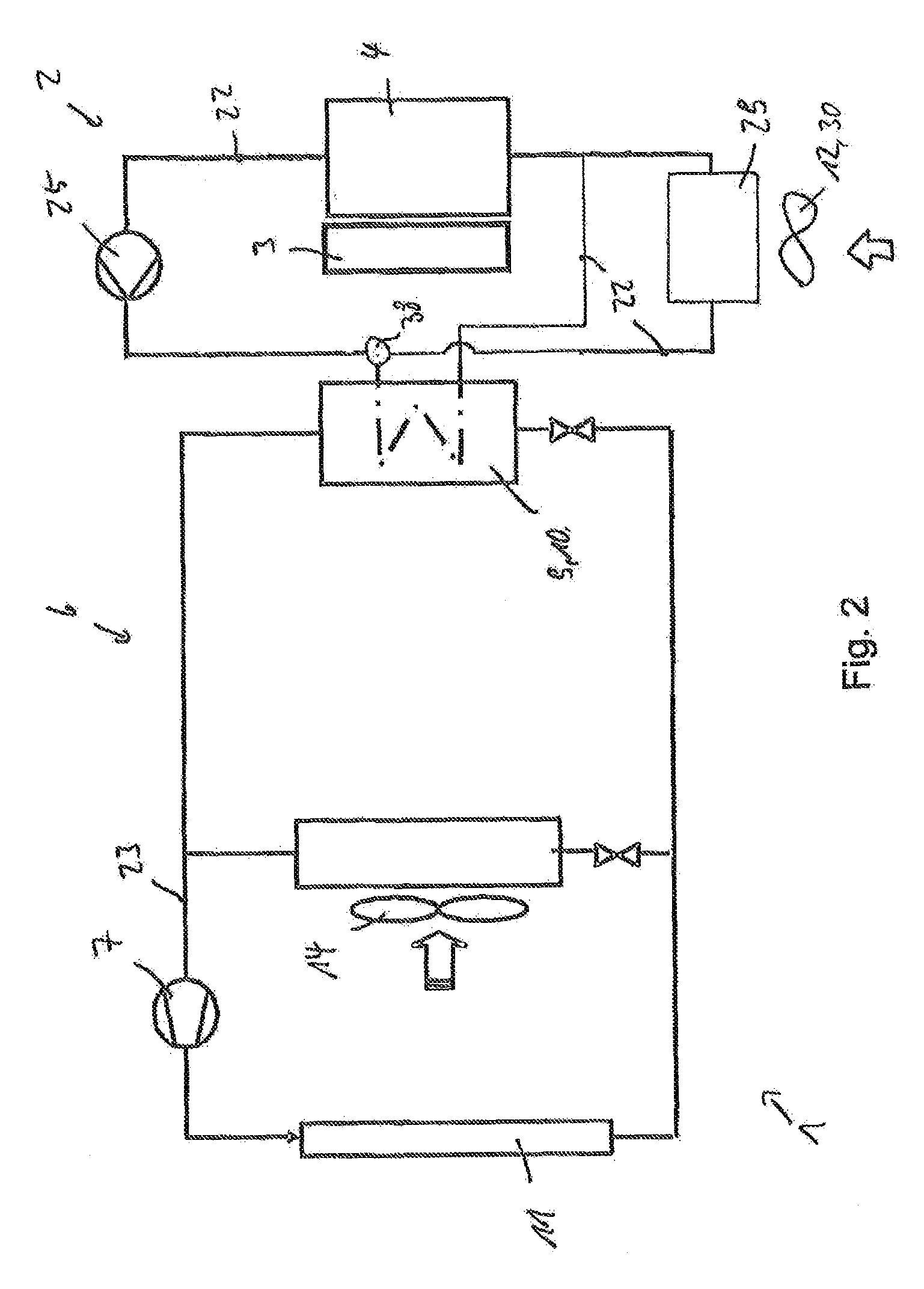 System for a motor vehicle for heating and/or cooling a battery and a vehicle interior