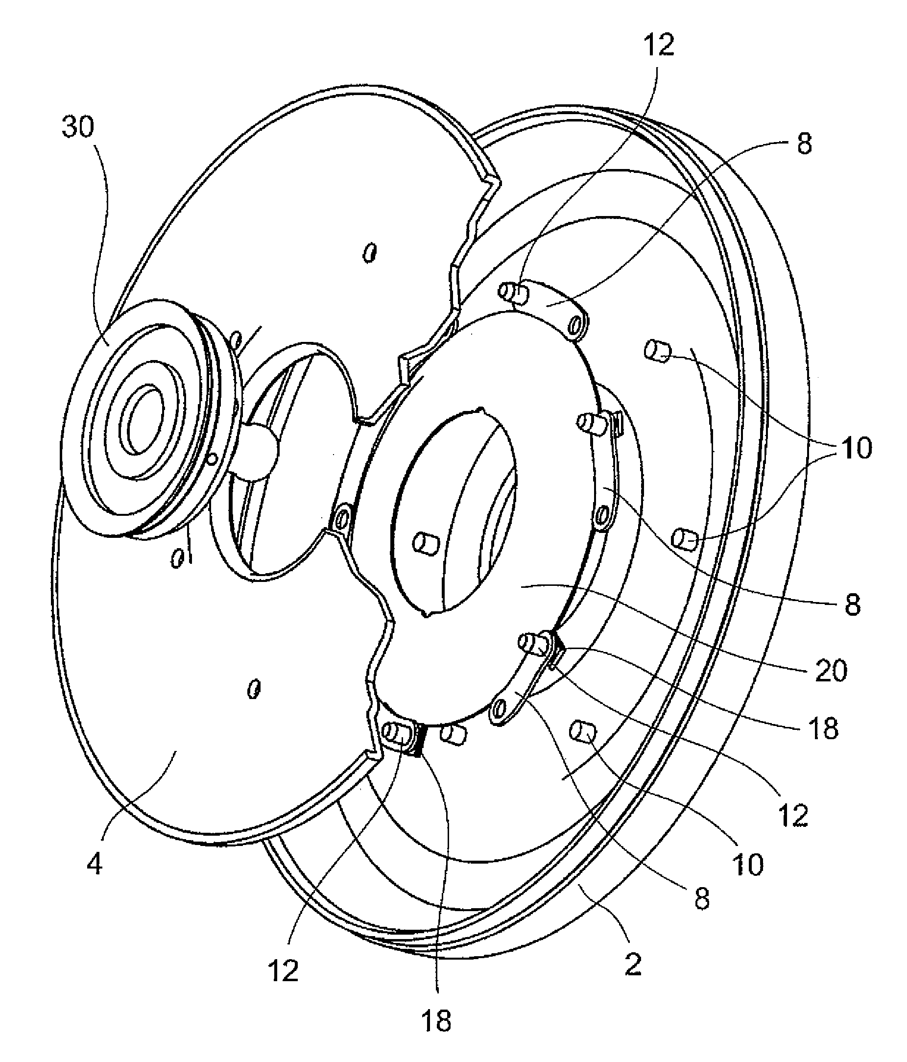 Housing-piston assembly for a coupling device and assembly method