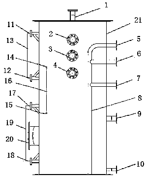 Device and method for separating oil and water on top of debenzolization tower with excellent separation effect