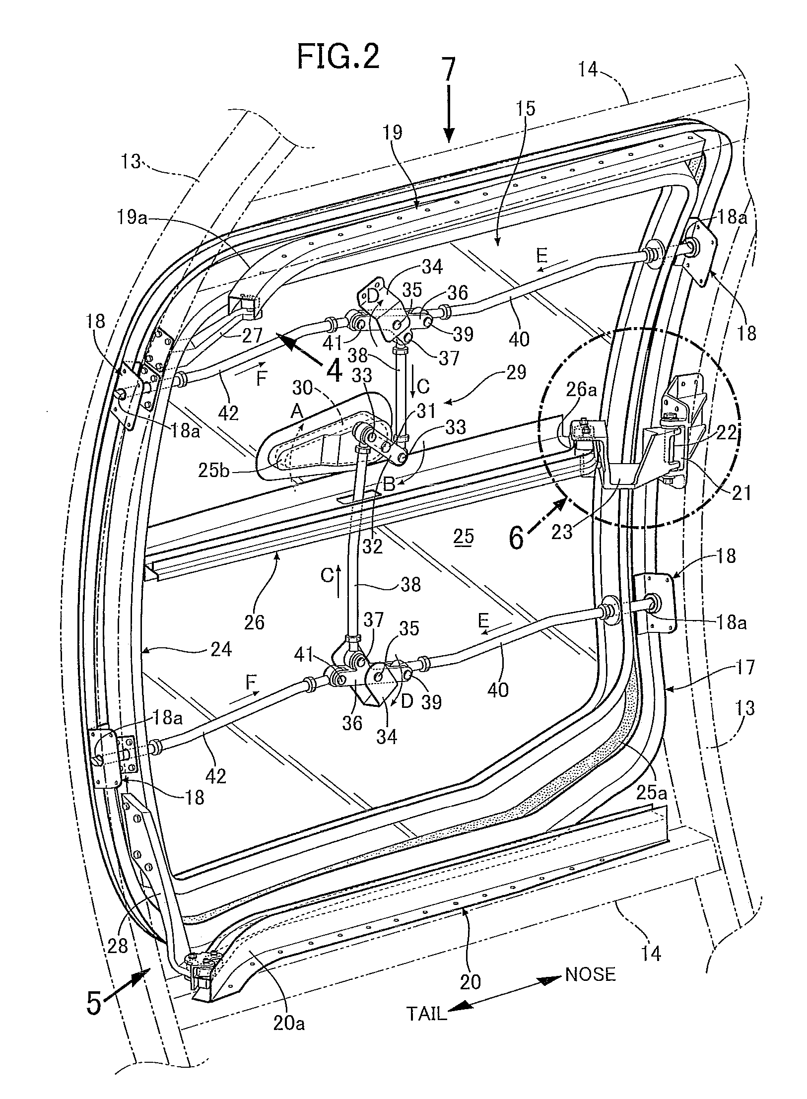 Slide door device for aircraft