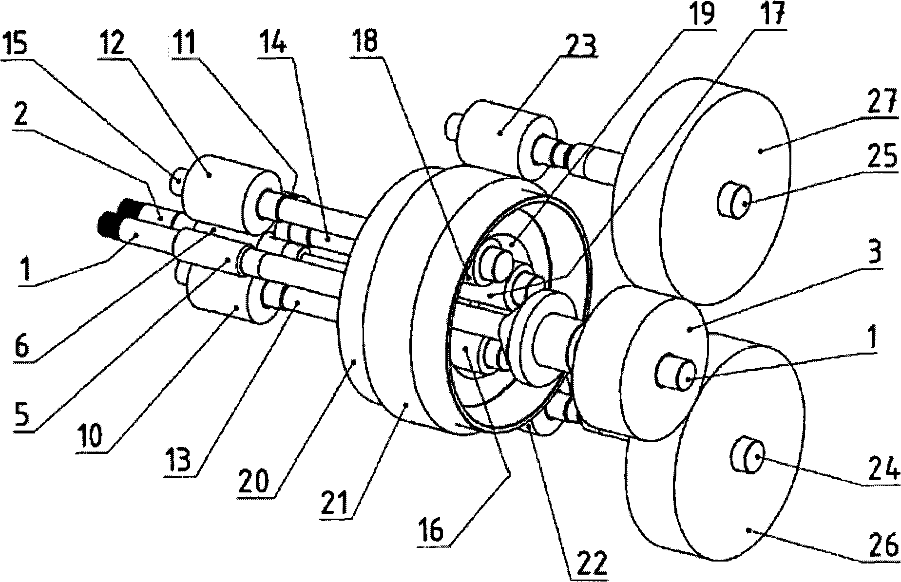Gear system for a twin-screw extruder