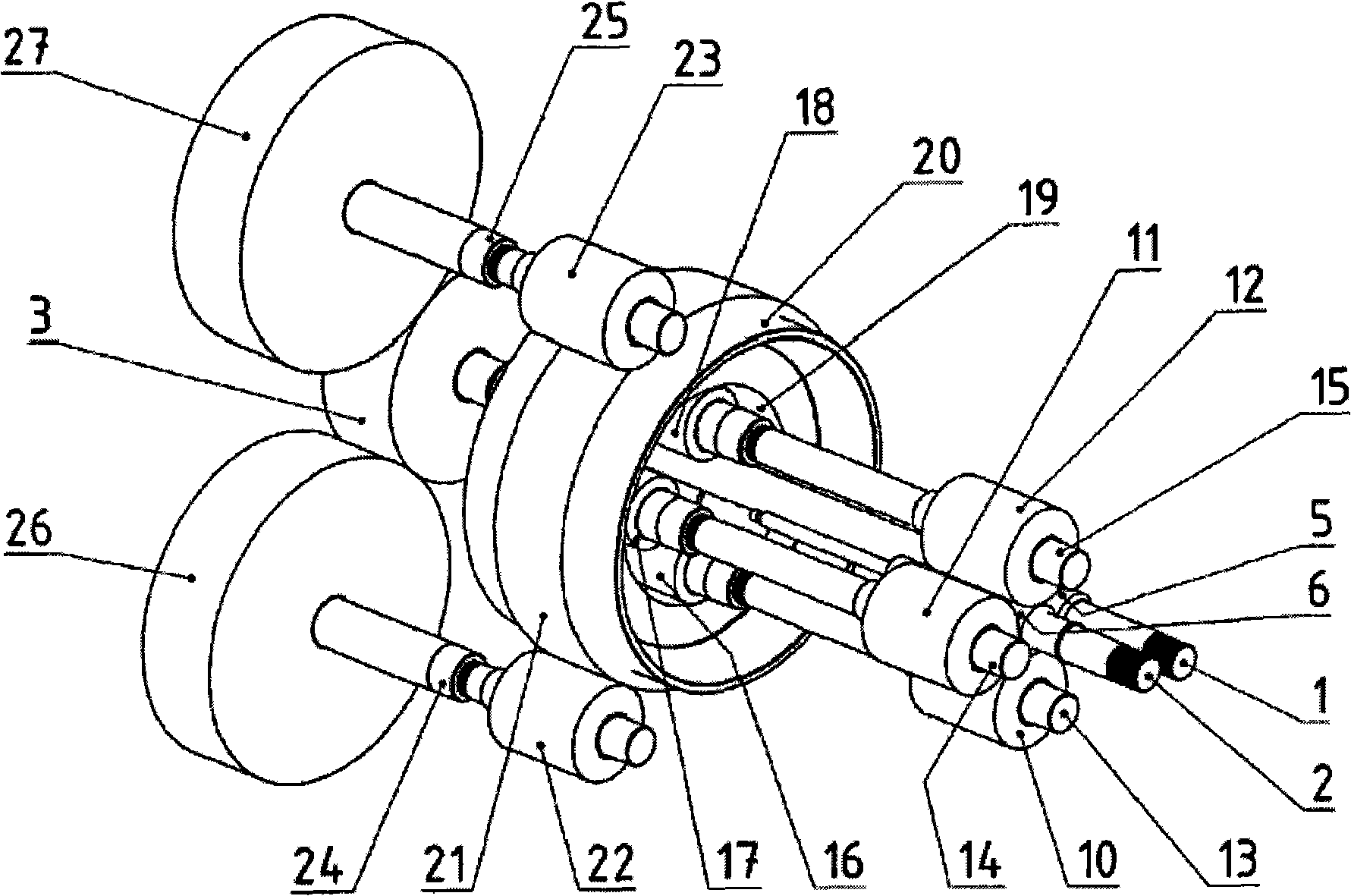 Gear system for a twin-screw extruder