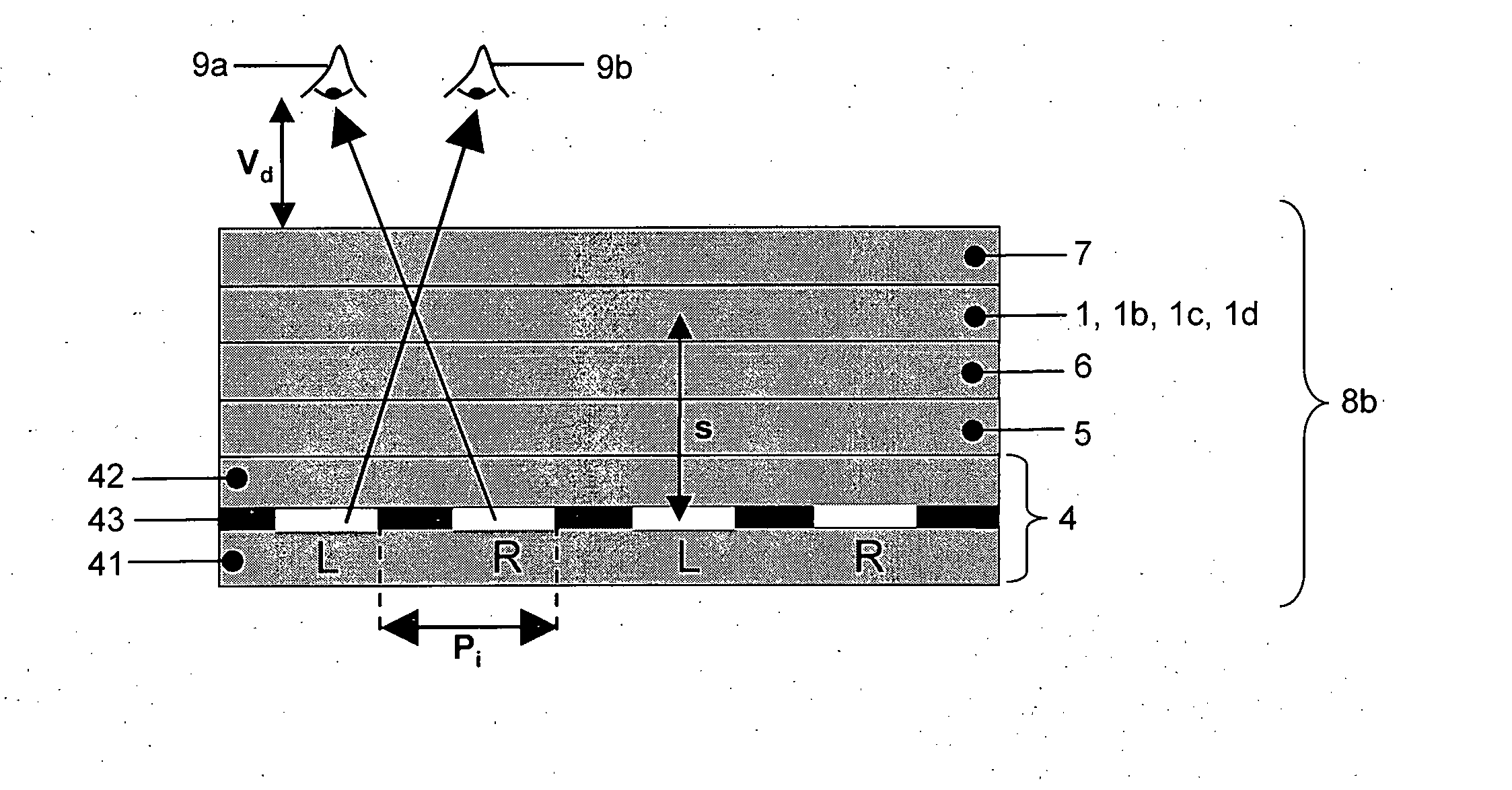 Switchable imaging device, switchable optical device, and display