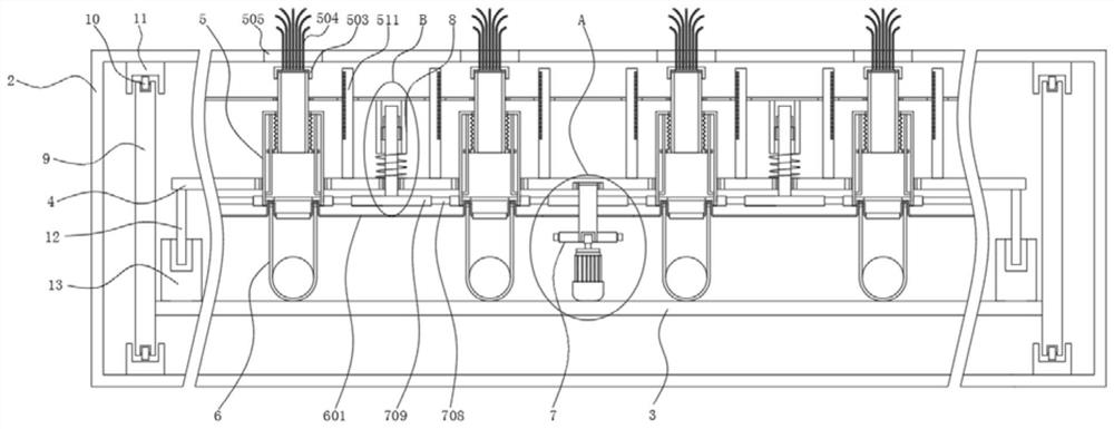 Textile machine frame capable of assisting in dust removal