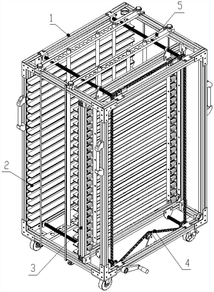 Universal type case material circulation frame