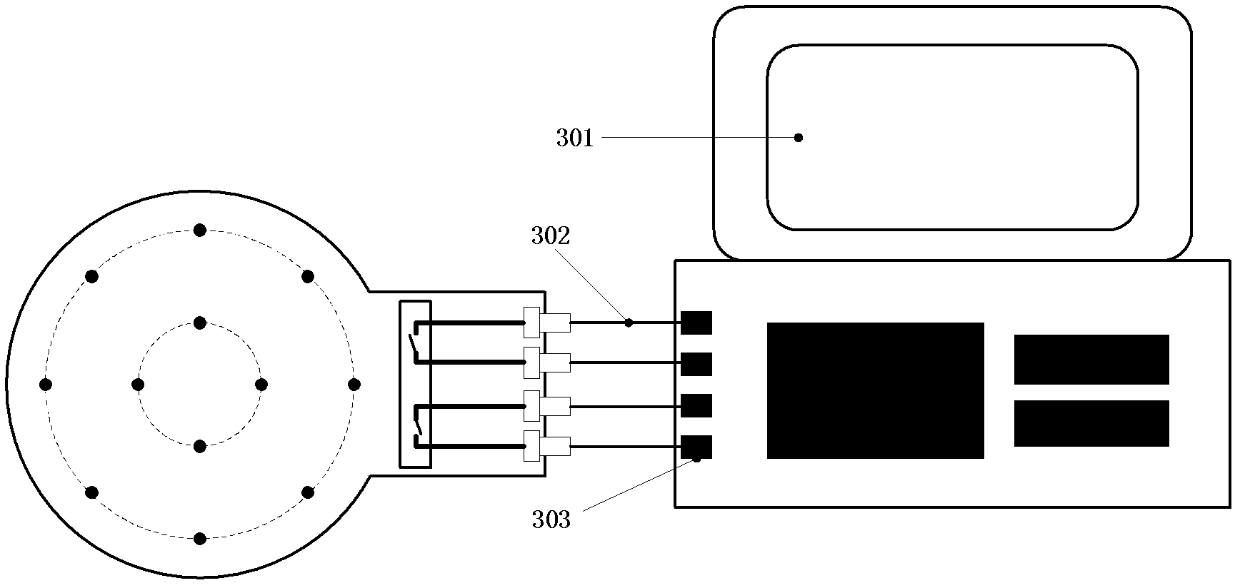 Annular arrangement type multi-needle biological tissue dielectric spectrum characteristic measuring probe and method