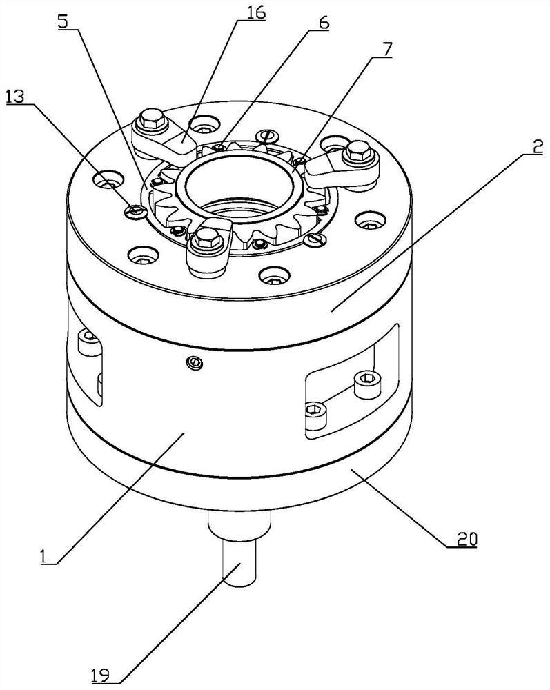 Centering non-deformation hole grinding pitch circle clamp
