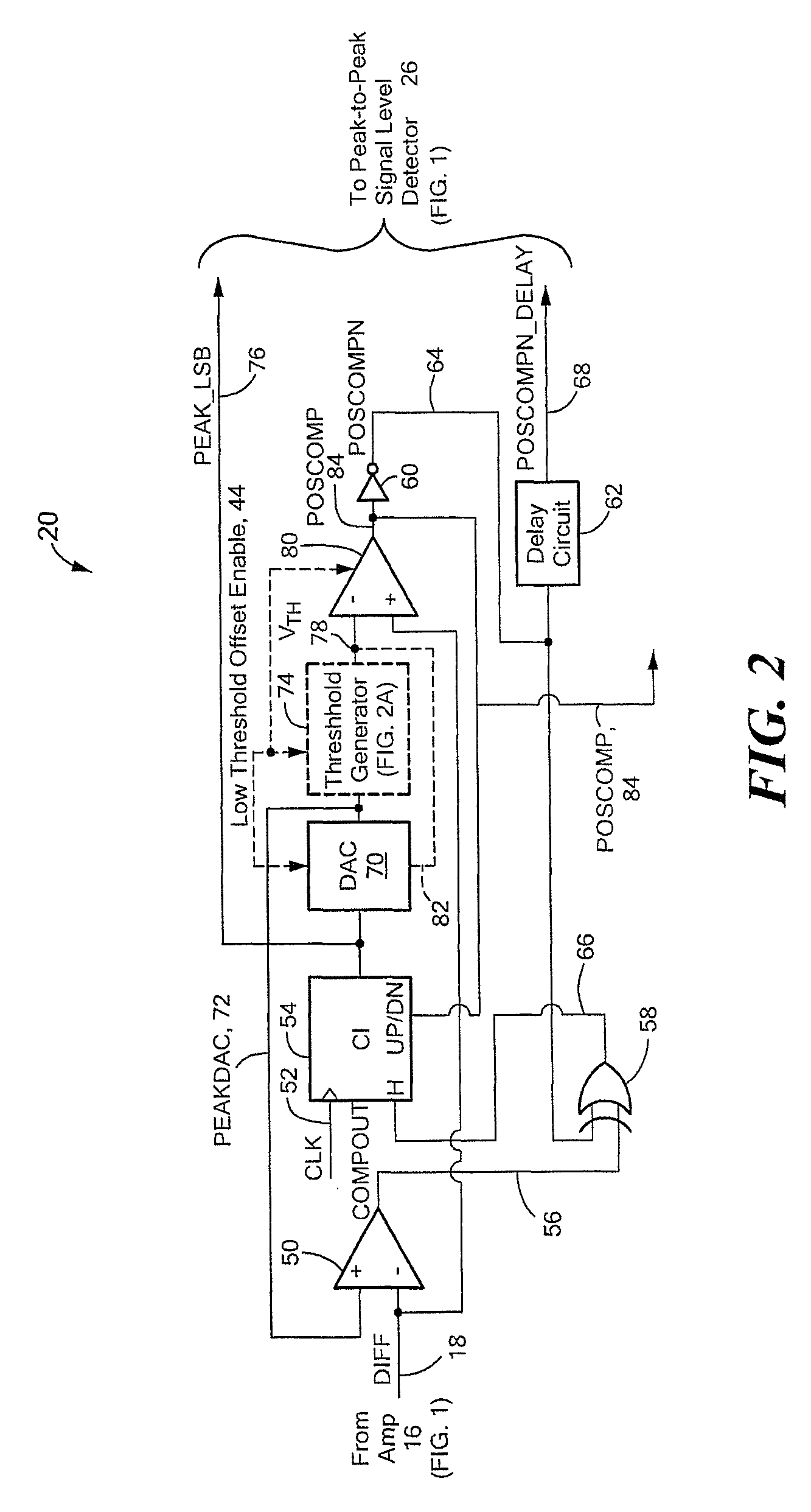 Magnetic field detector having a variable threshold