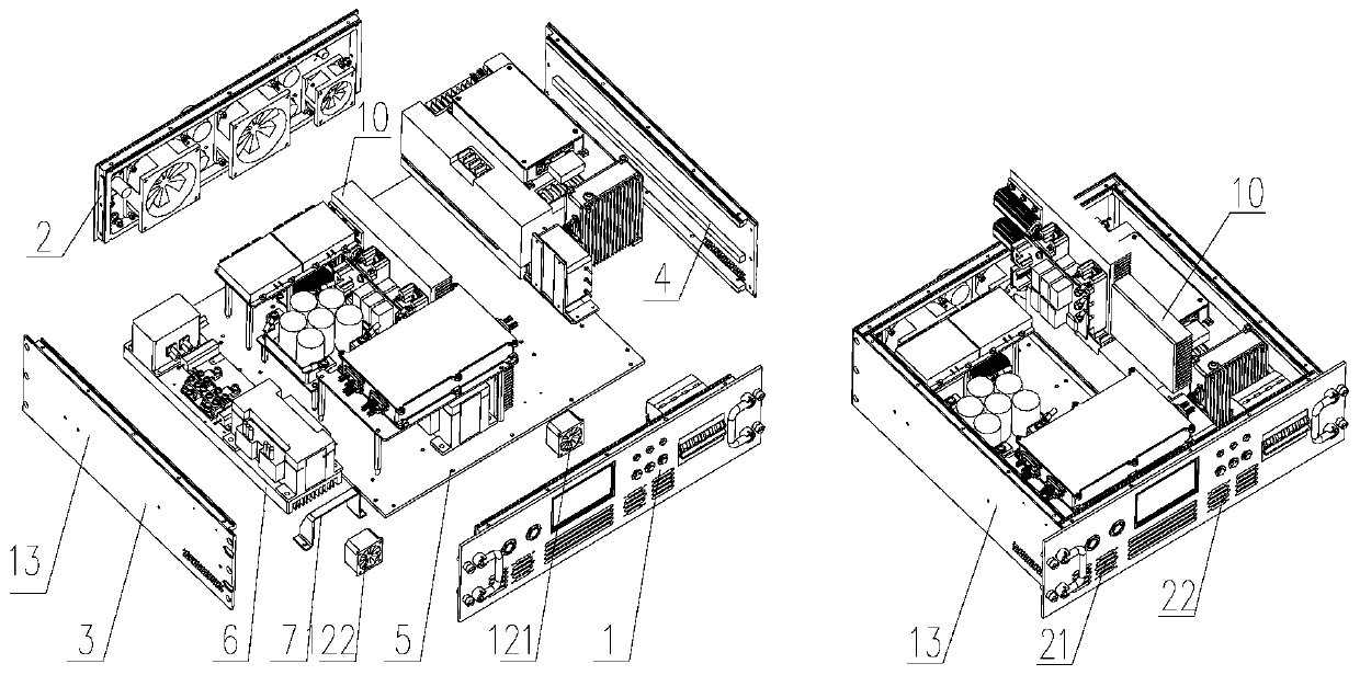 Heat dissipation structure of high-density digital power supply and power supply assembly