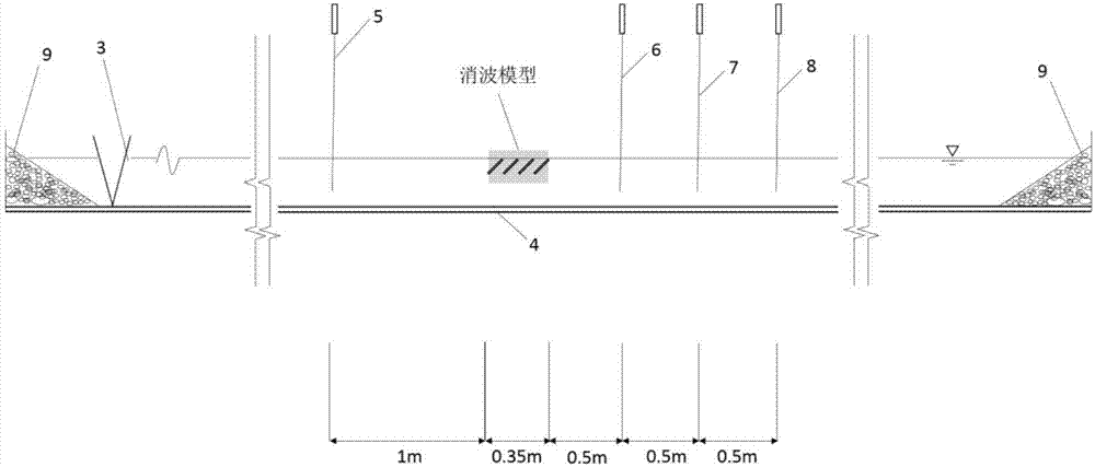 Angle-changeable wave-absorbing model provided with a plurality of continuous slope-climbing type wave-absorbing plates, and experiment system