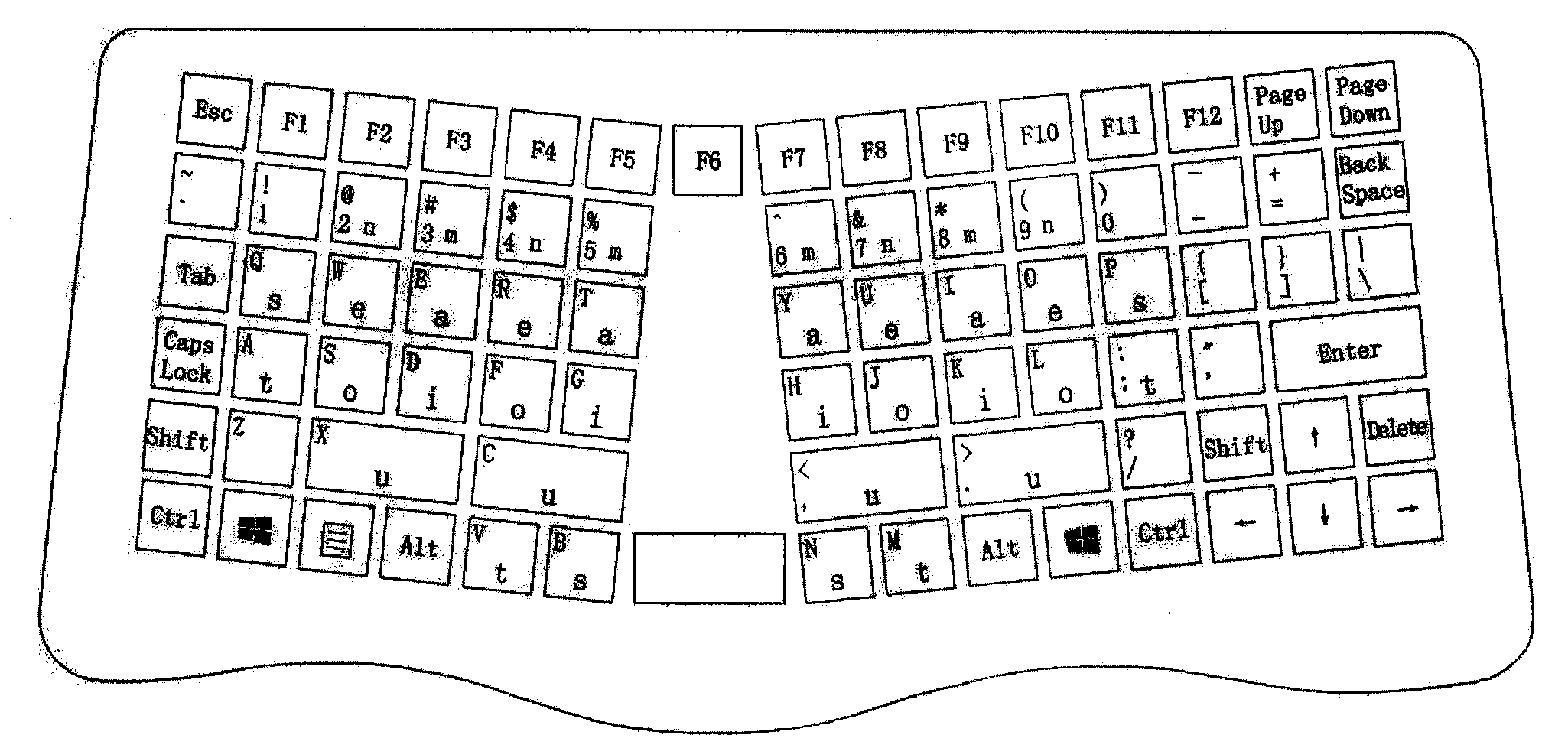 Keyboard and method for Chinese and English mingled stenographing