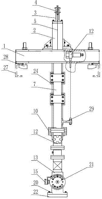 Hydrodynamic performance measuring mechanism in stability testing device for ship model in waves