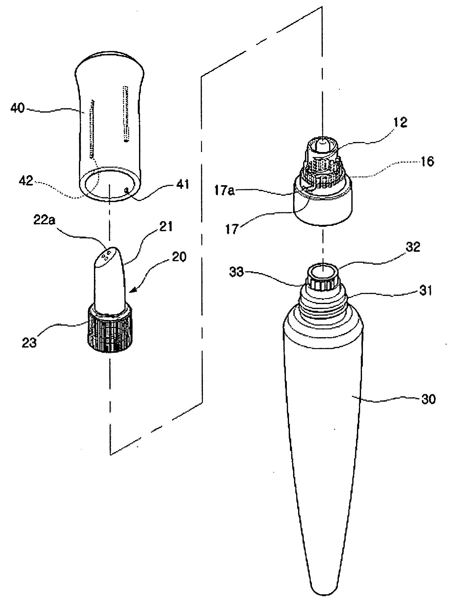 Cosmetic case capable of blocking nozzle tip air tightly