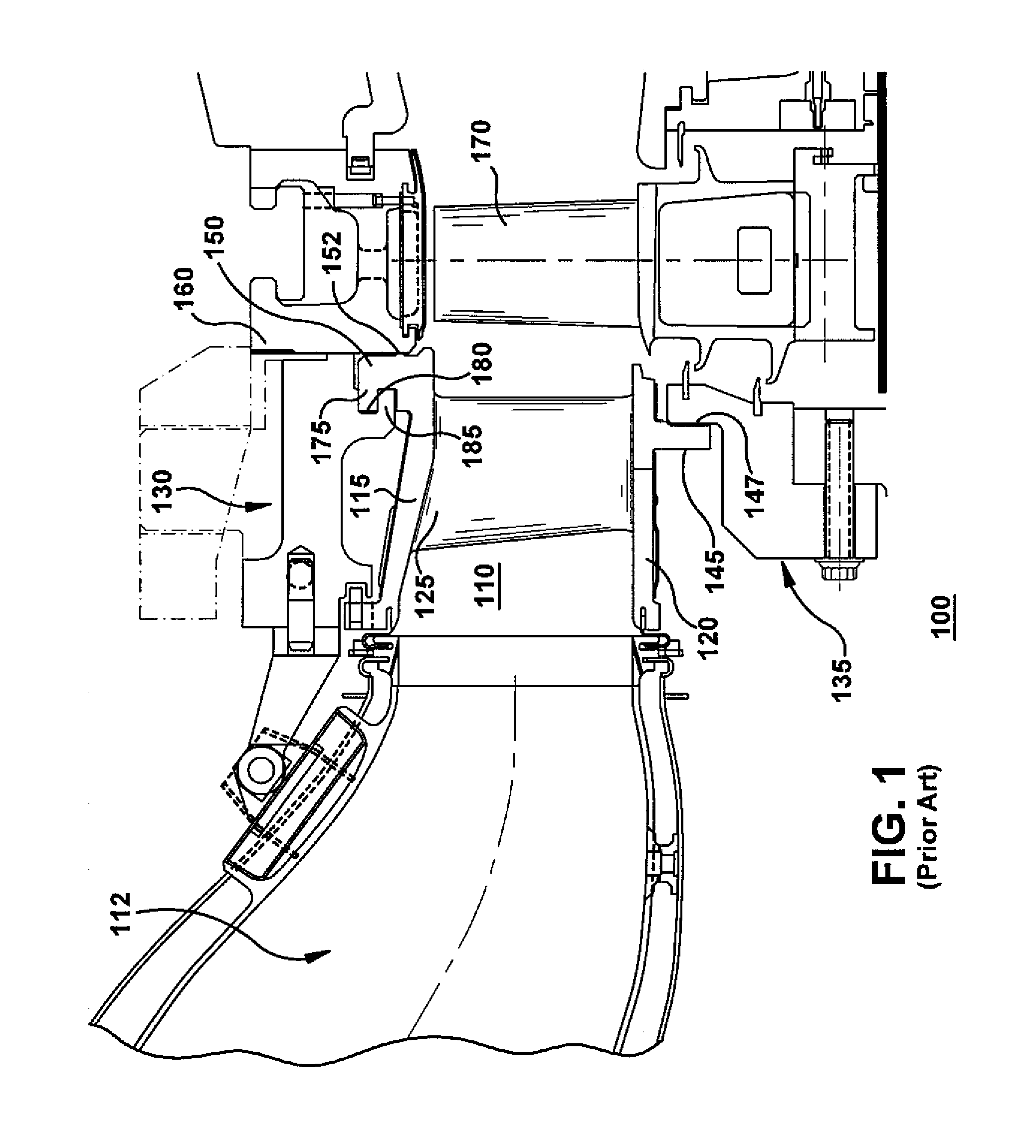 Fully contained retention pin for a turbine nozzle