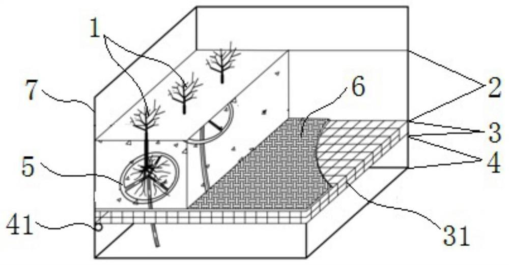 A vertical upward infiltration irrigation system of rain storage green roof capillary core