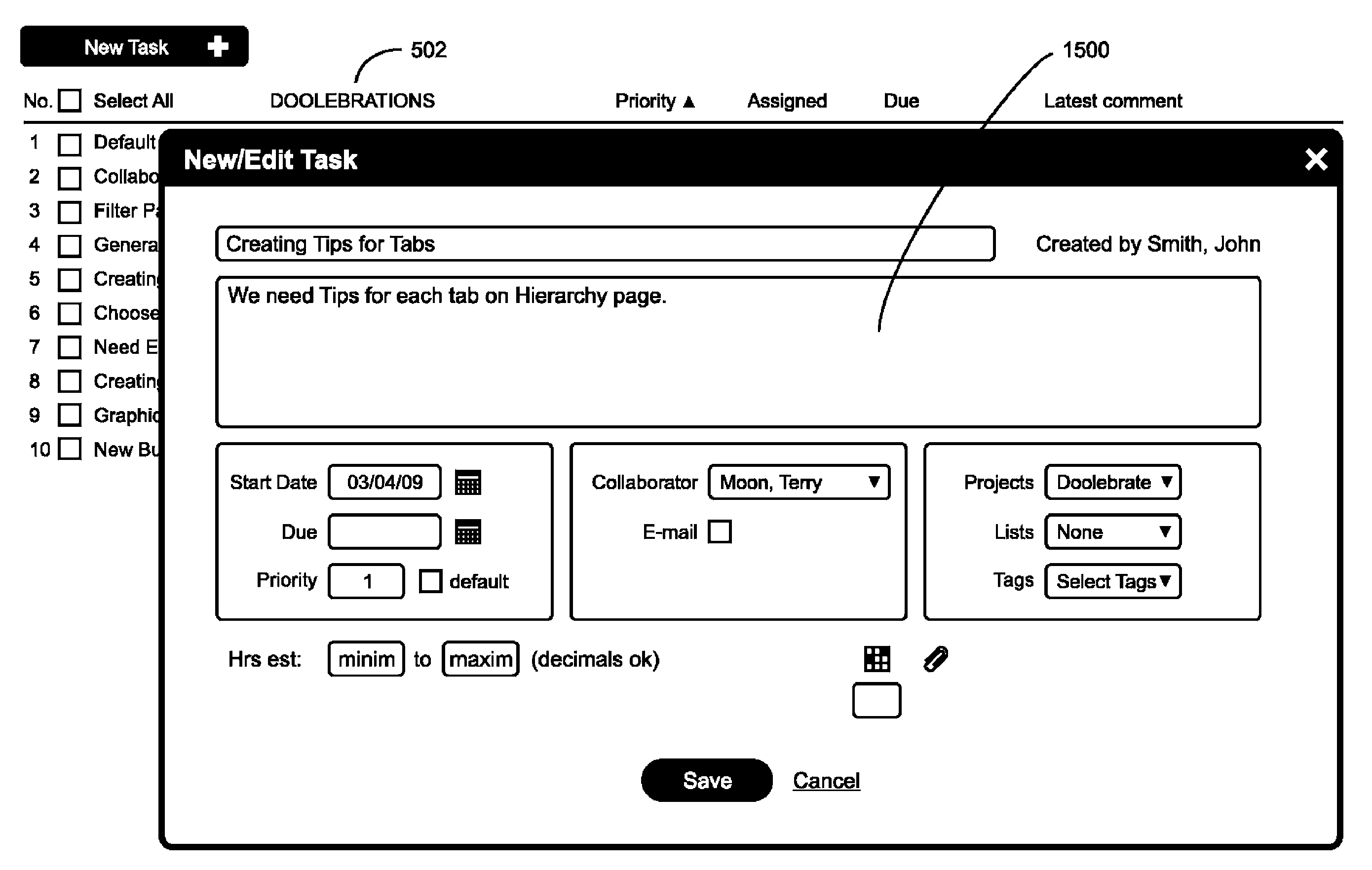 Simplified user interface and method for computerized task management systems