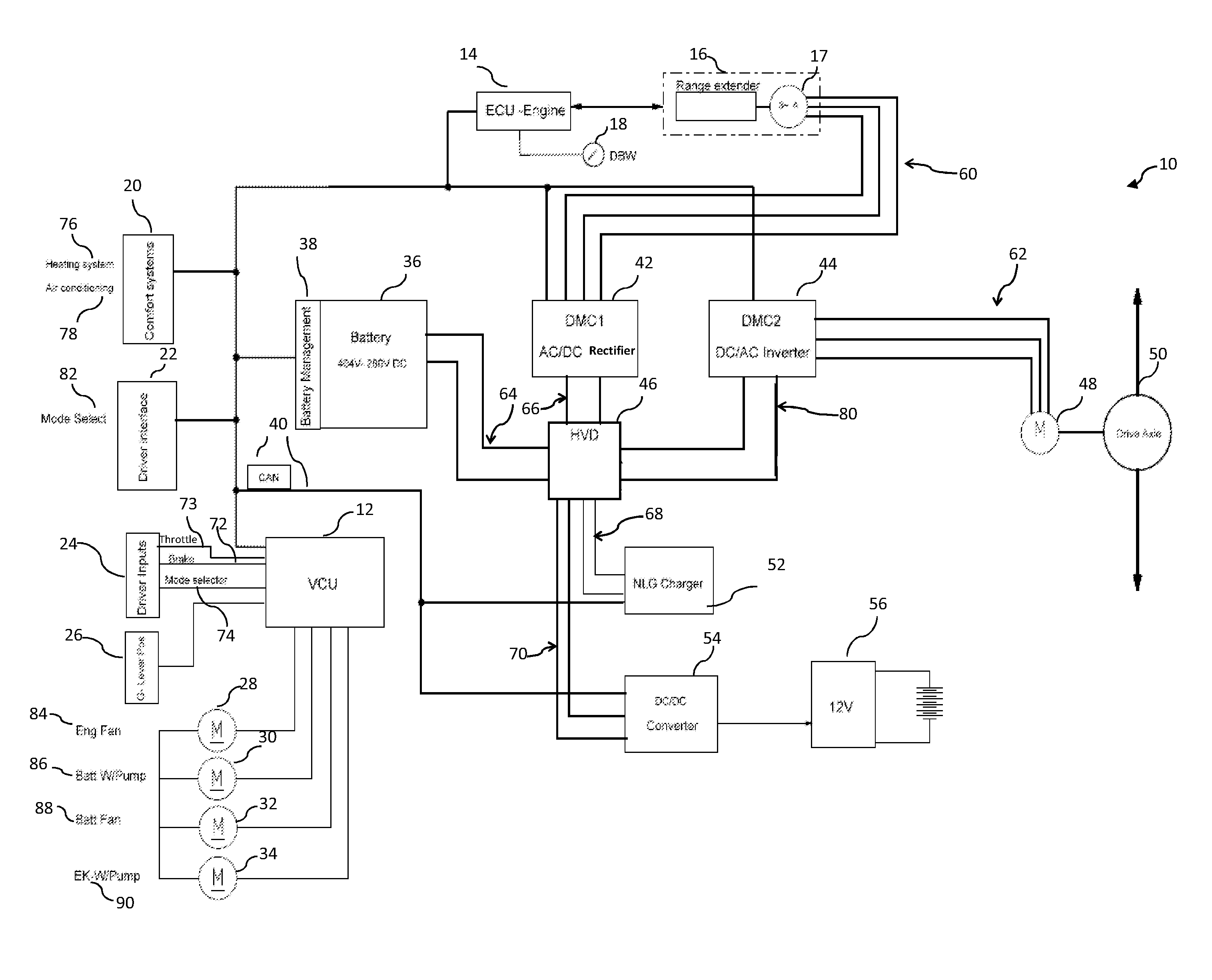 Electric vehicle and on-board batterry charging apparatus therefor