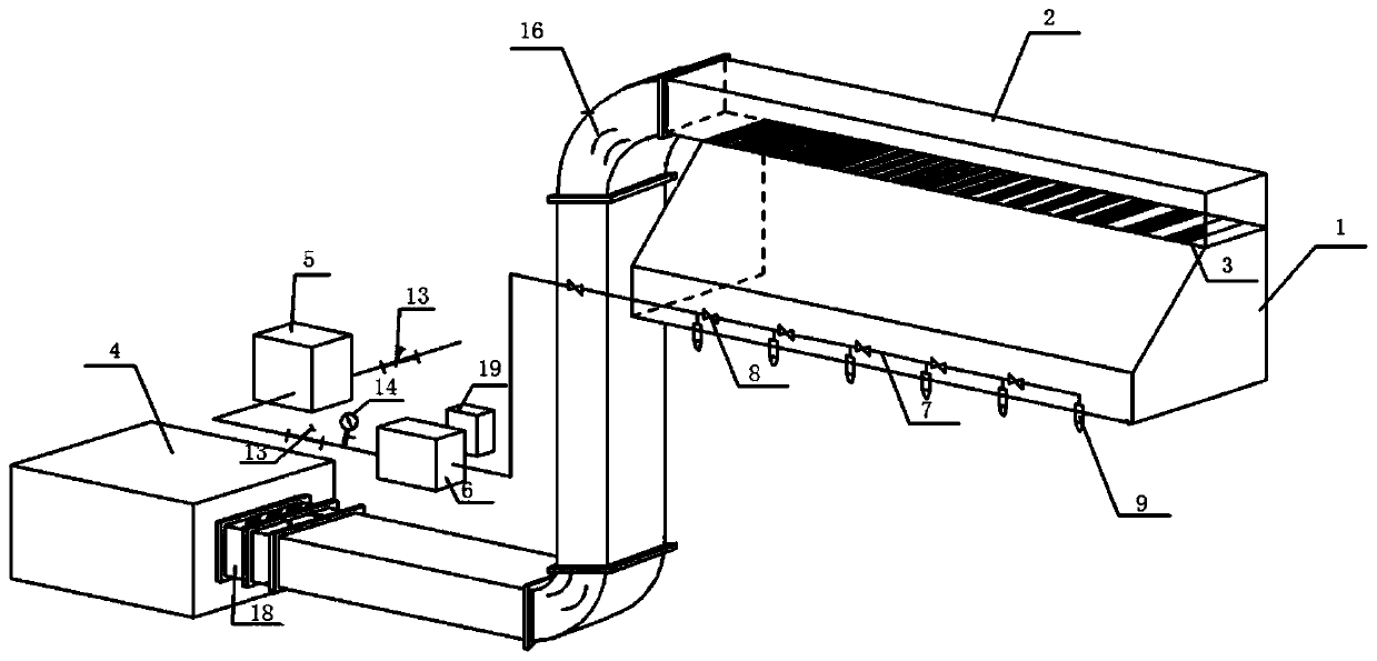 Self-adaptive water mist dust removal system for casting workshop