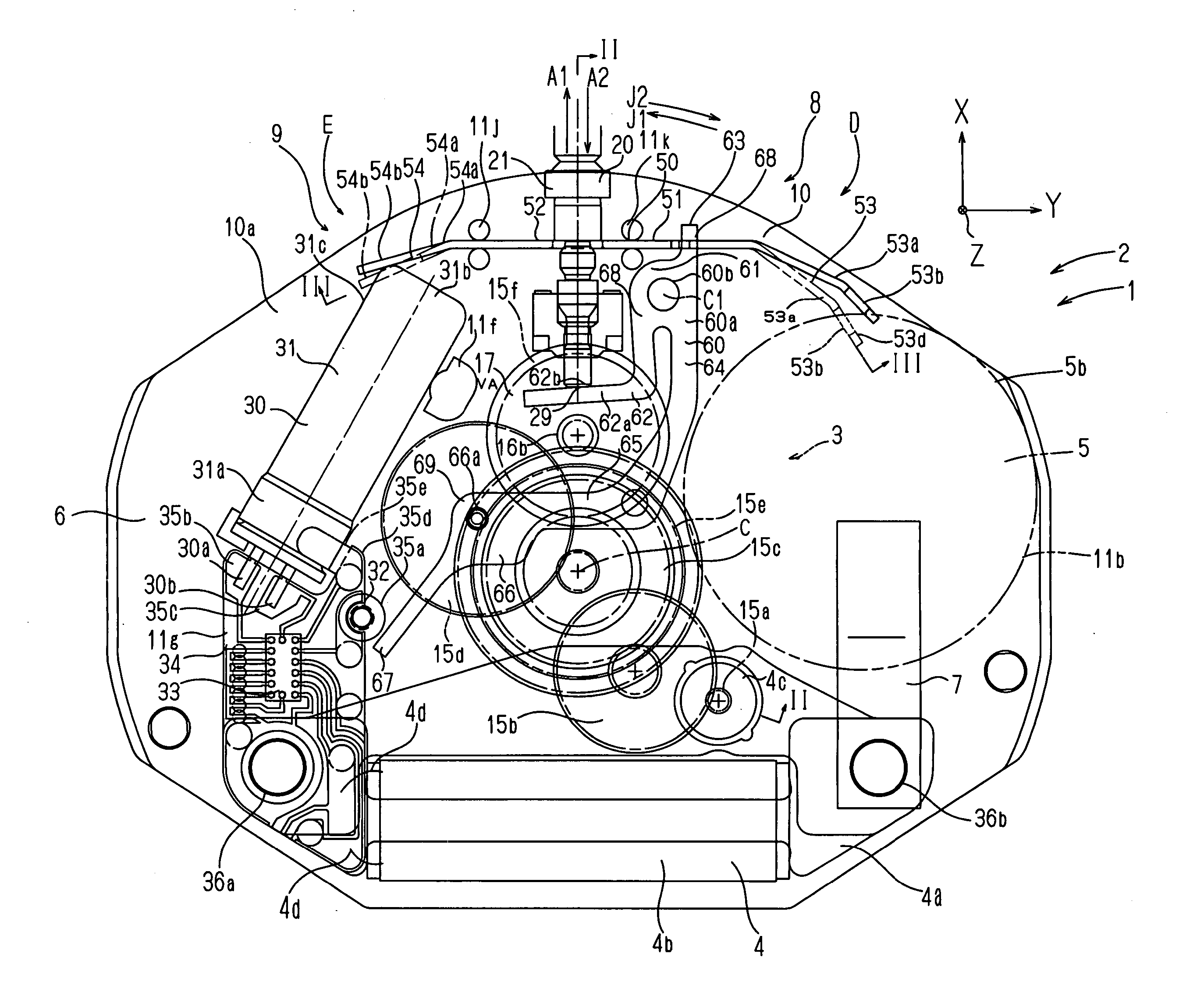 Winding stem positioning plate-like structural body and electronic timepiece possessing the same