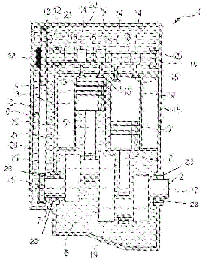Internal combustion engine with two fluid-tightly separated lubrication spaces