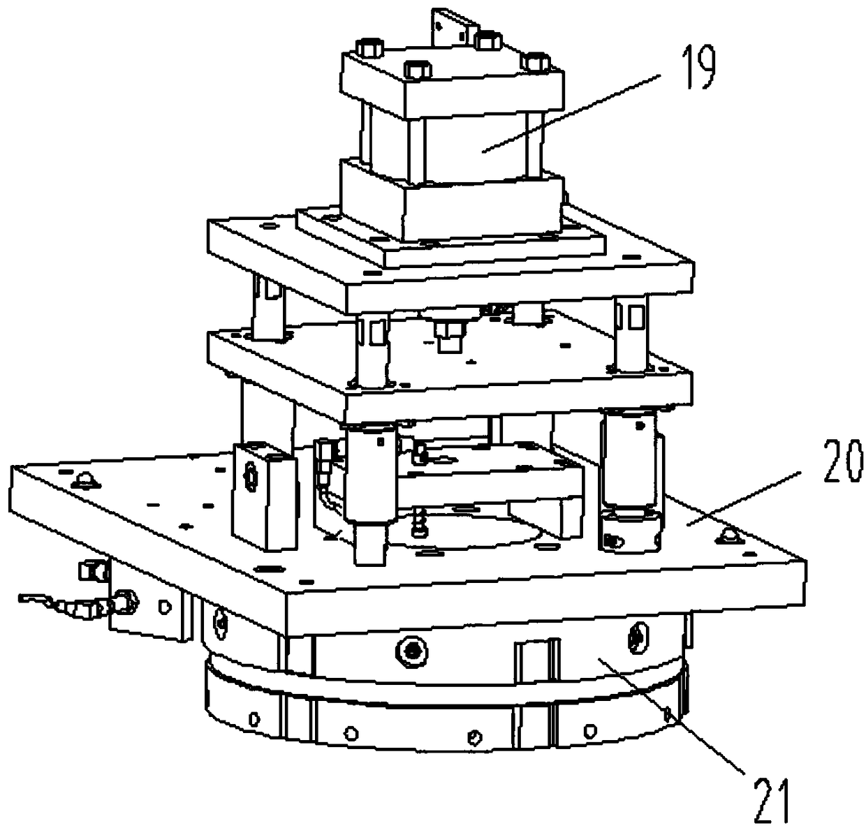 An all-round locking assembly machine for gear shaft parts