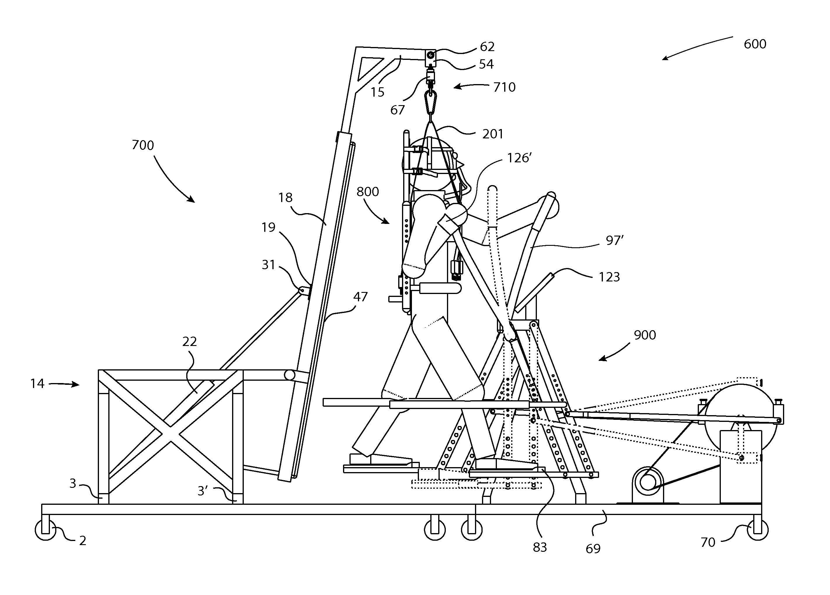 Motorized air walker and suspension system for paralyzed persons