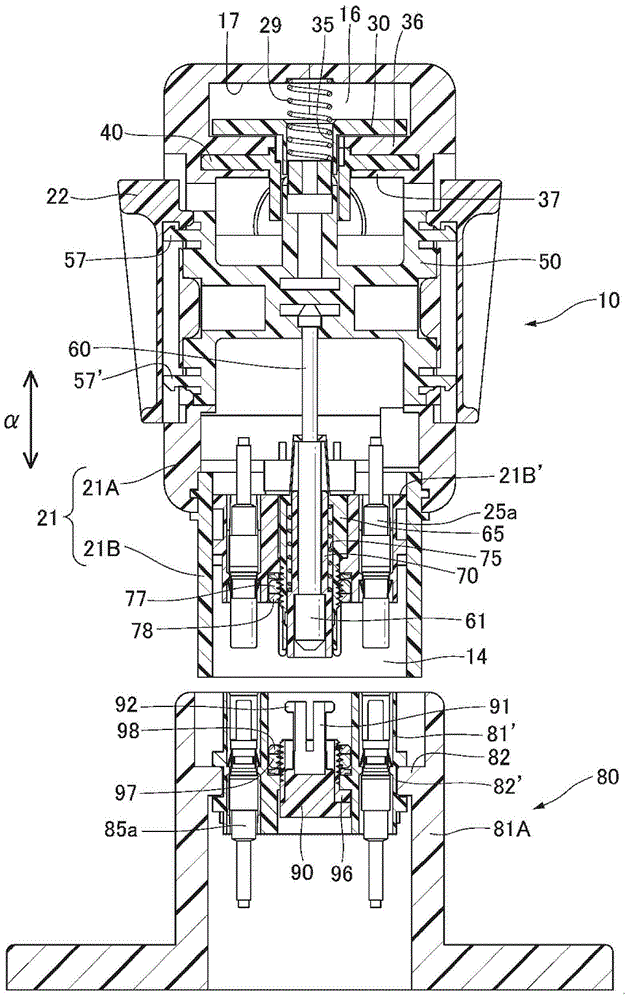 Connector device and connector used therein