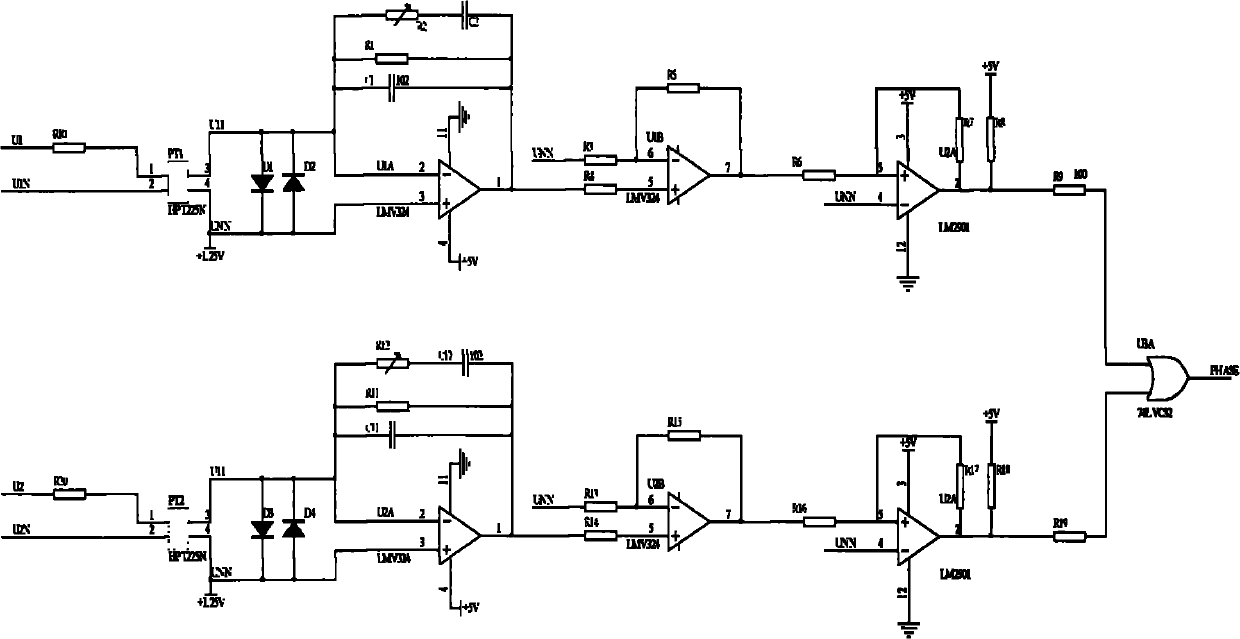 Optimization method based on traditional phase difference measurement and circuit