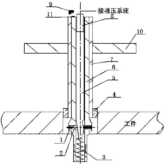 Machining device of thin and long in-hole groove
