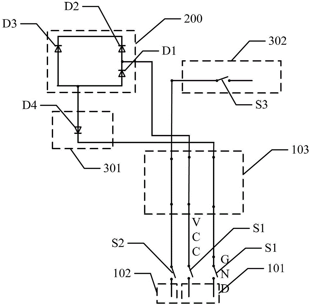 Detection device for electrostatic protection chip