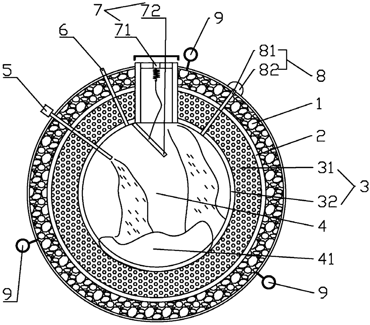 Sea filling unit capable of adjusting internal water pressure