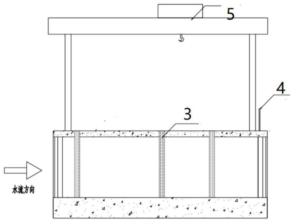 Nuclear power station water intake open channel trash holding construction method