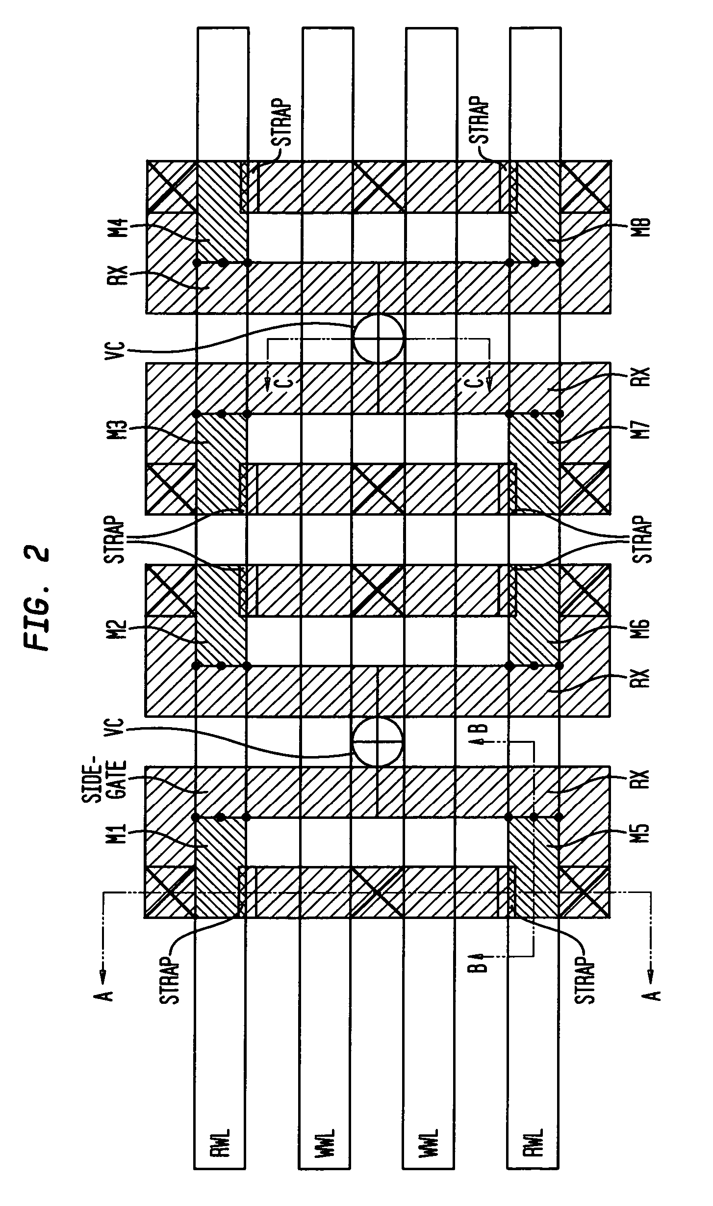 Dual port gain cell with side and top gated read transistor