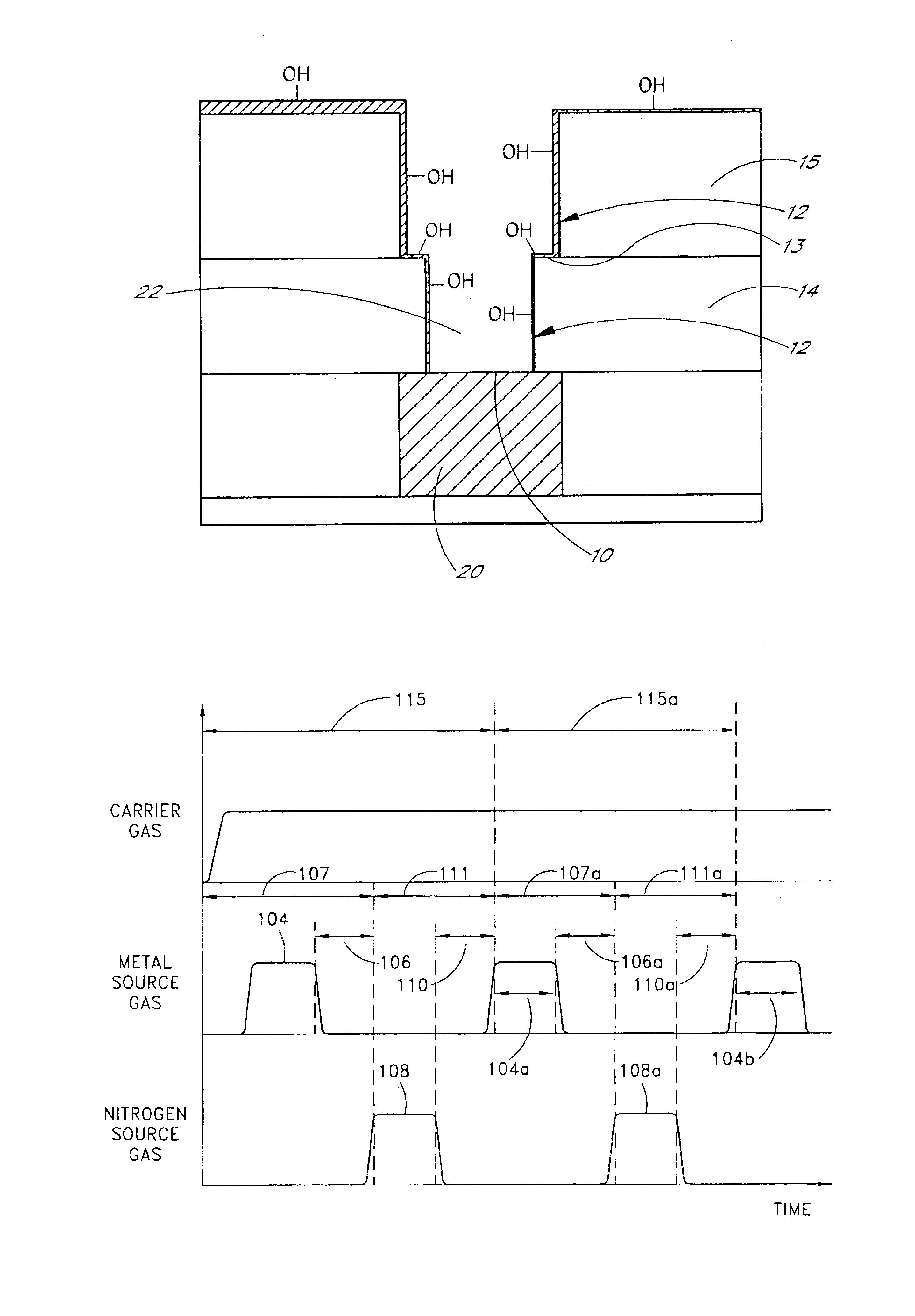 Method for bottomless deposition of barrier layers in integrated circuit metallization schemes