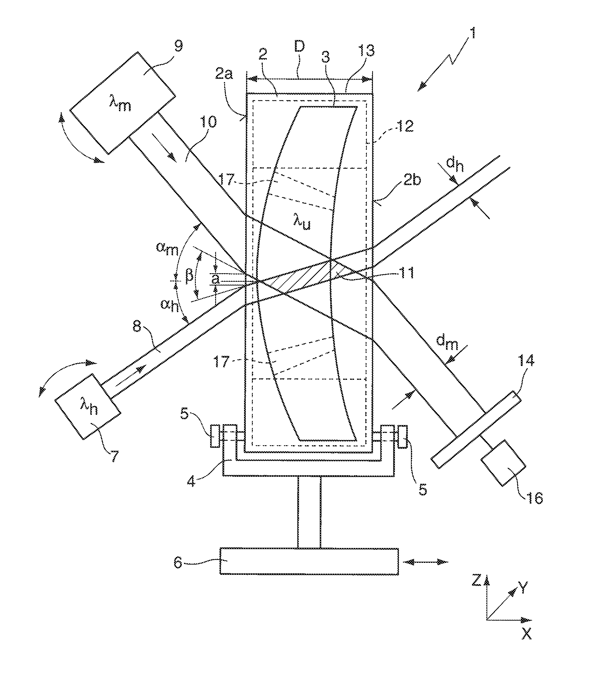 Method and apparatus for determining the absorption in a blank