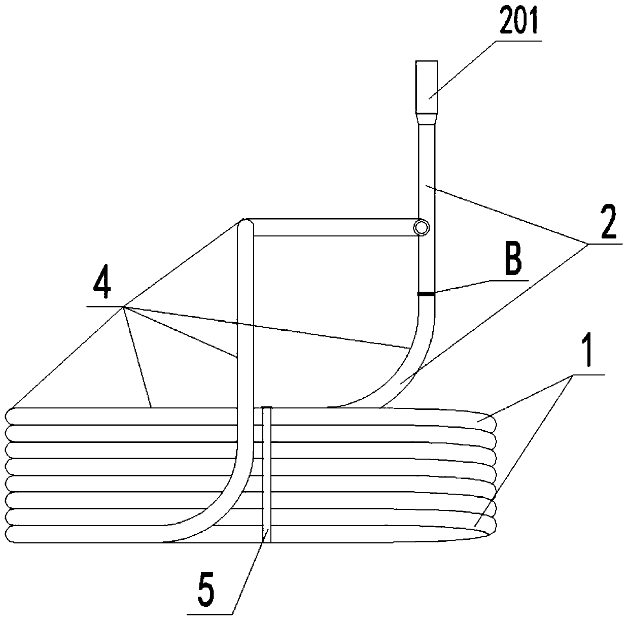 Refrigerated container loopback laminated integral connecting pipe assembly