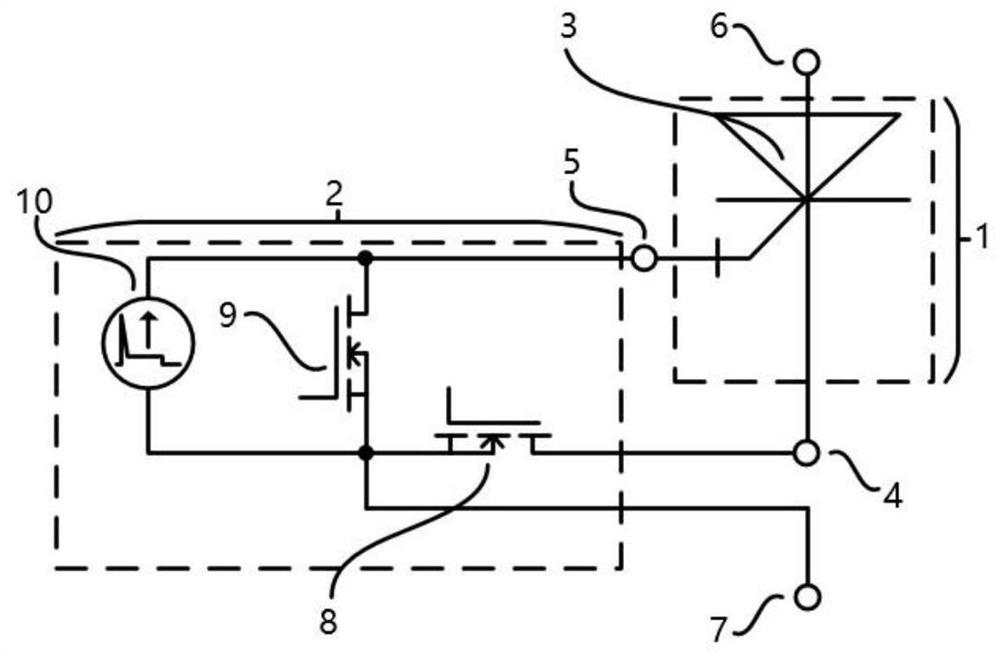 Turn-off thyristor device with separate gate drive