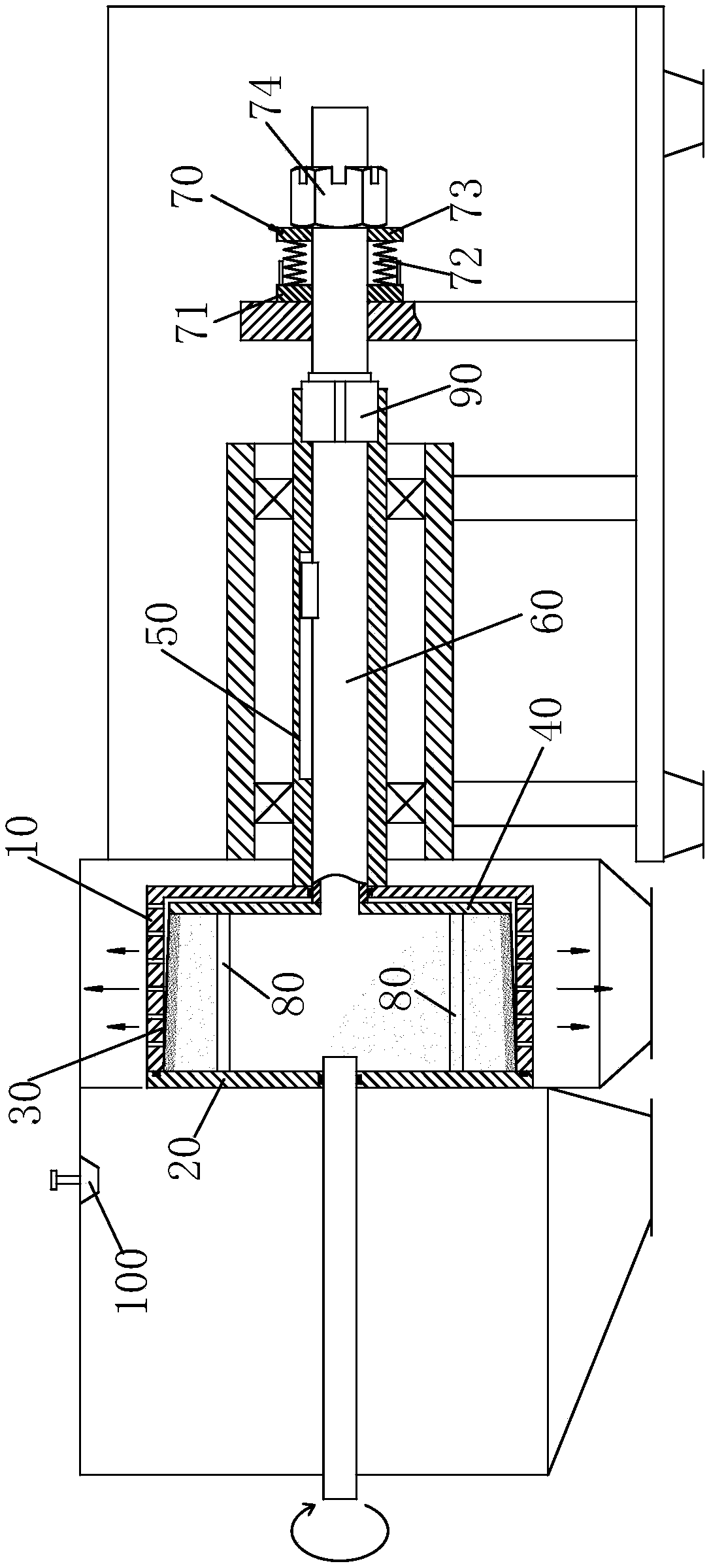 Bag turning centrifugal machine, and dehydration and filter cloth regeneration method thereof